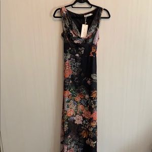 Black and floral maxi dress